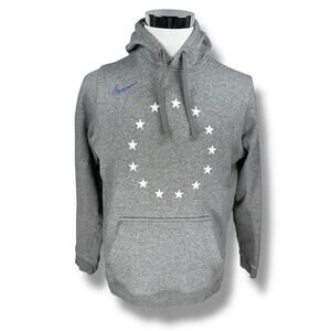 Nike NBA Philadelphia 76ers Hoodie Men's Large Gray Stars Circle Cotton Pullover